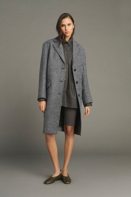 Abrigo Leon - Gris/Negro - Lana - Mujer