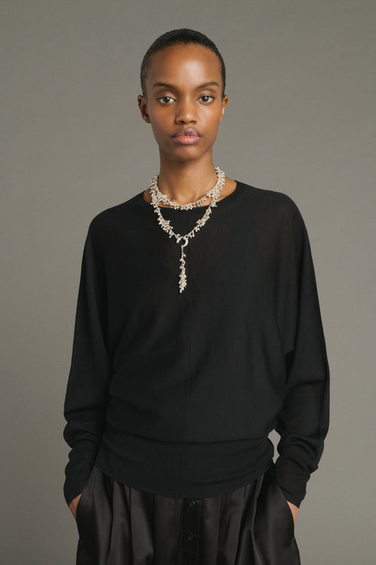 Jersey Lina - Negro - Lana Merino - Mujer