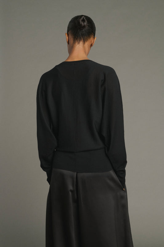 Jersey Lina - Negro - Lana Merino - Mujer
