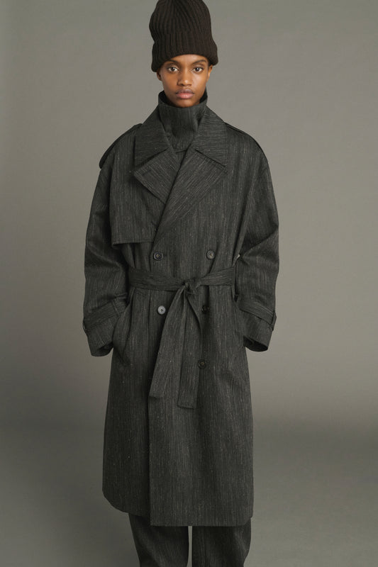 Trench Jourdain - Gris Antracita - Lana - Mujer