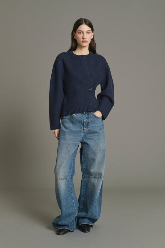 Cárdigan Galileo - Navy - Lana Merino - Mujer