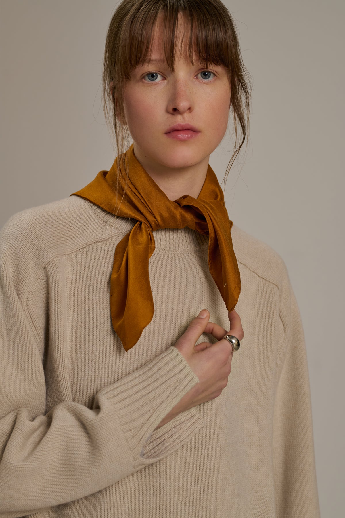 Pañuelo Square - Naranja - Seda - Mujer