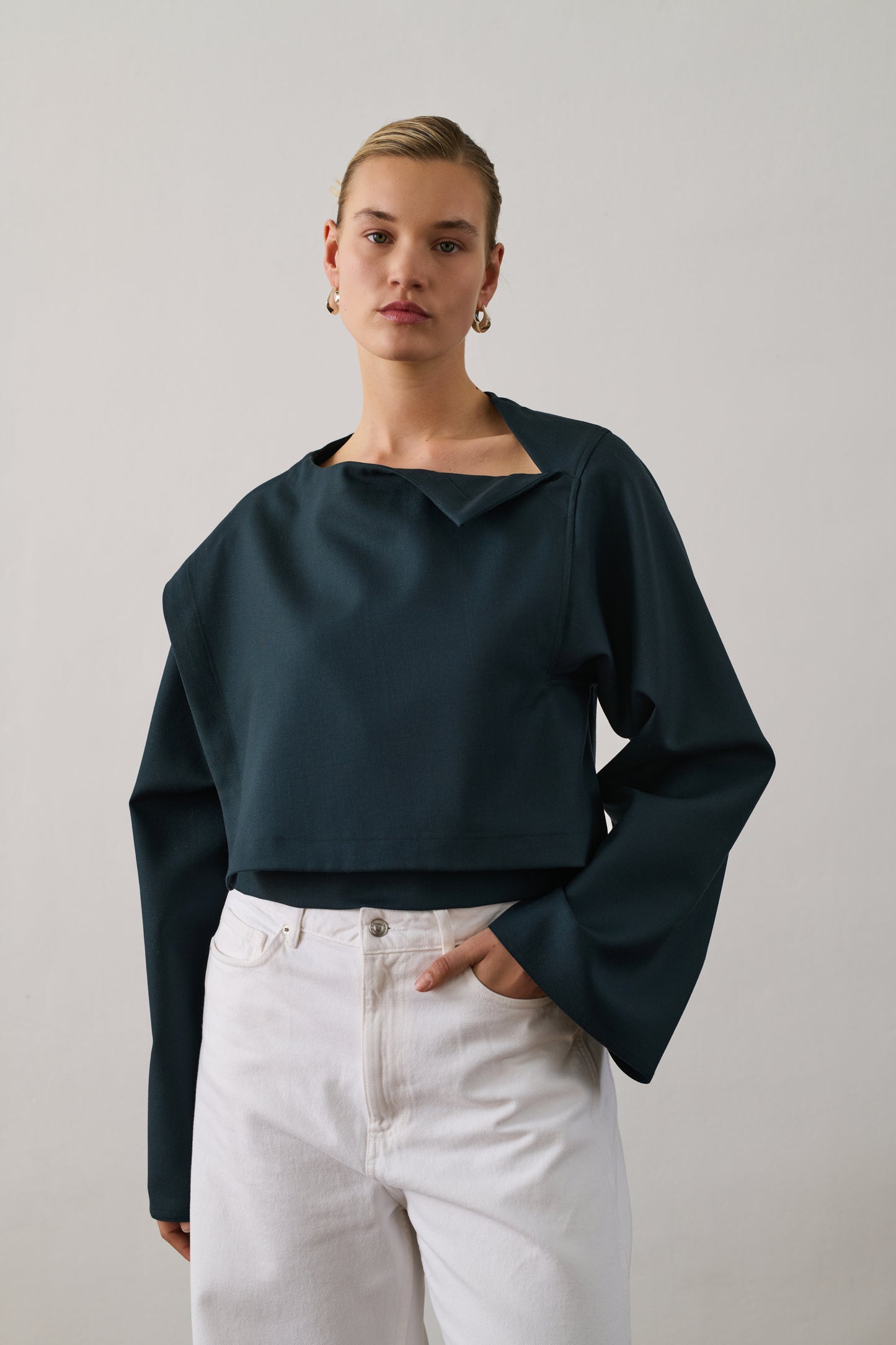 Blouse Eva - Pétrole - Laine - Femme