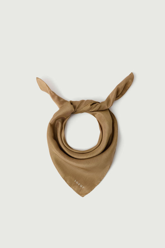 Pañuelo Square - Beige - Seda - Mujer
