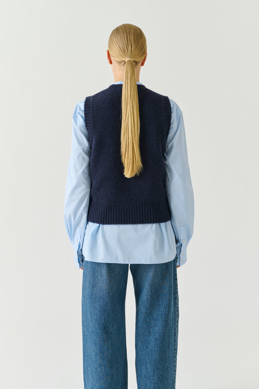 Jersey Namaste - Azul marino - Lana - Mujer
