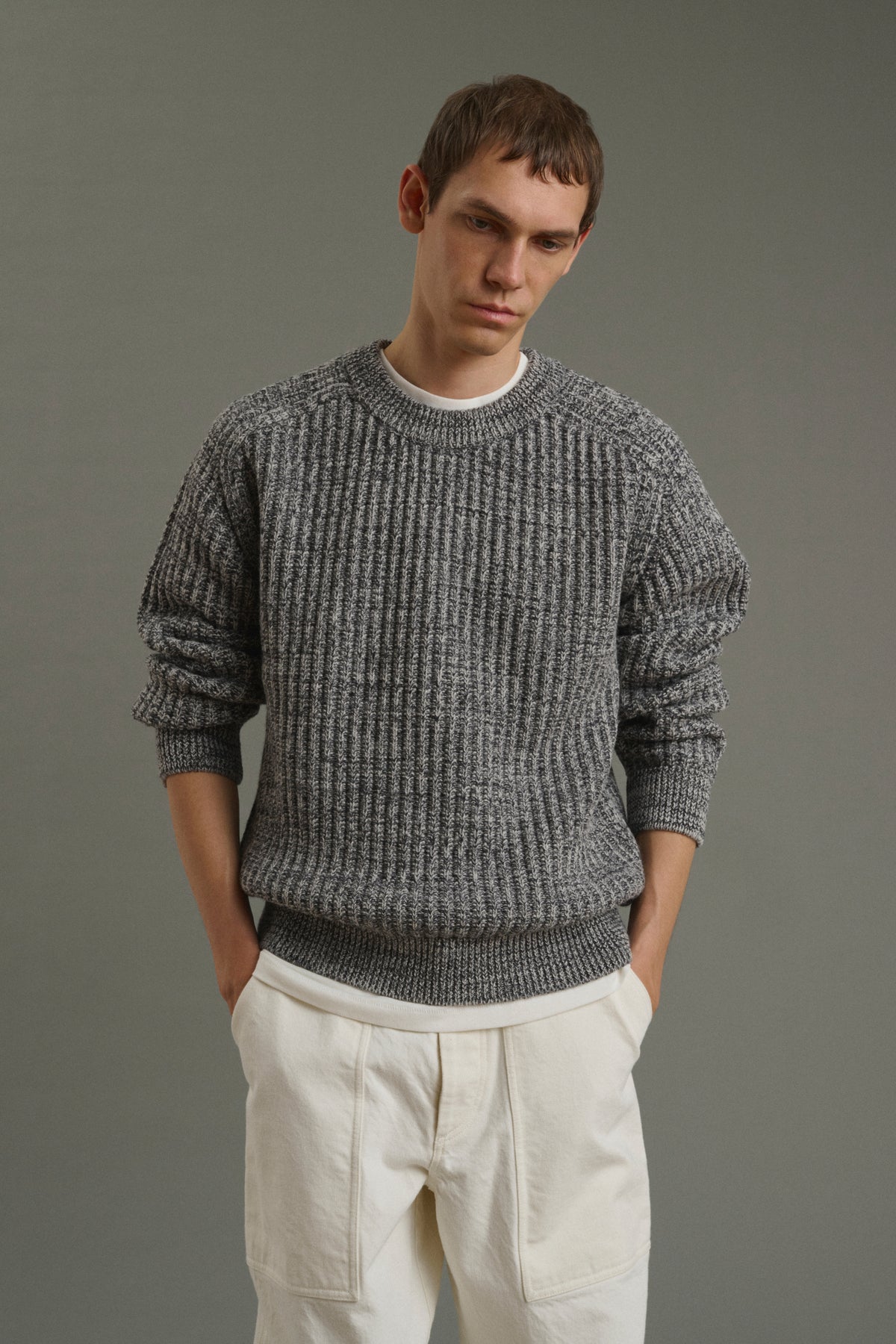 Jersey Osma - Crudo/Antracita - Lana - Hombre