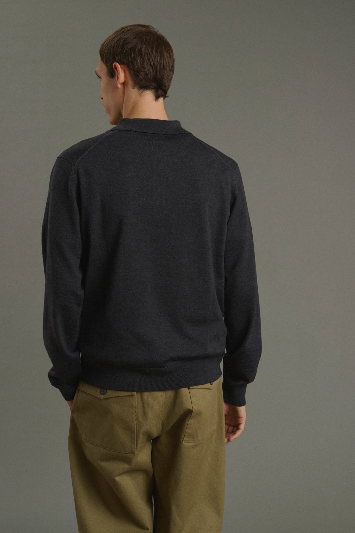 Jersey Etienne - Gris antracita - Lana merina - Hombre