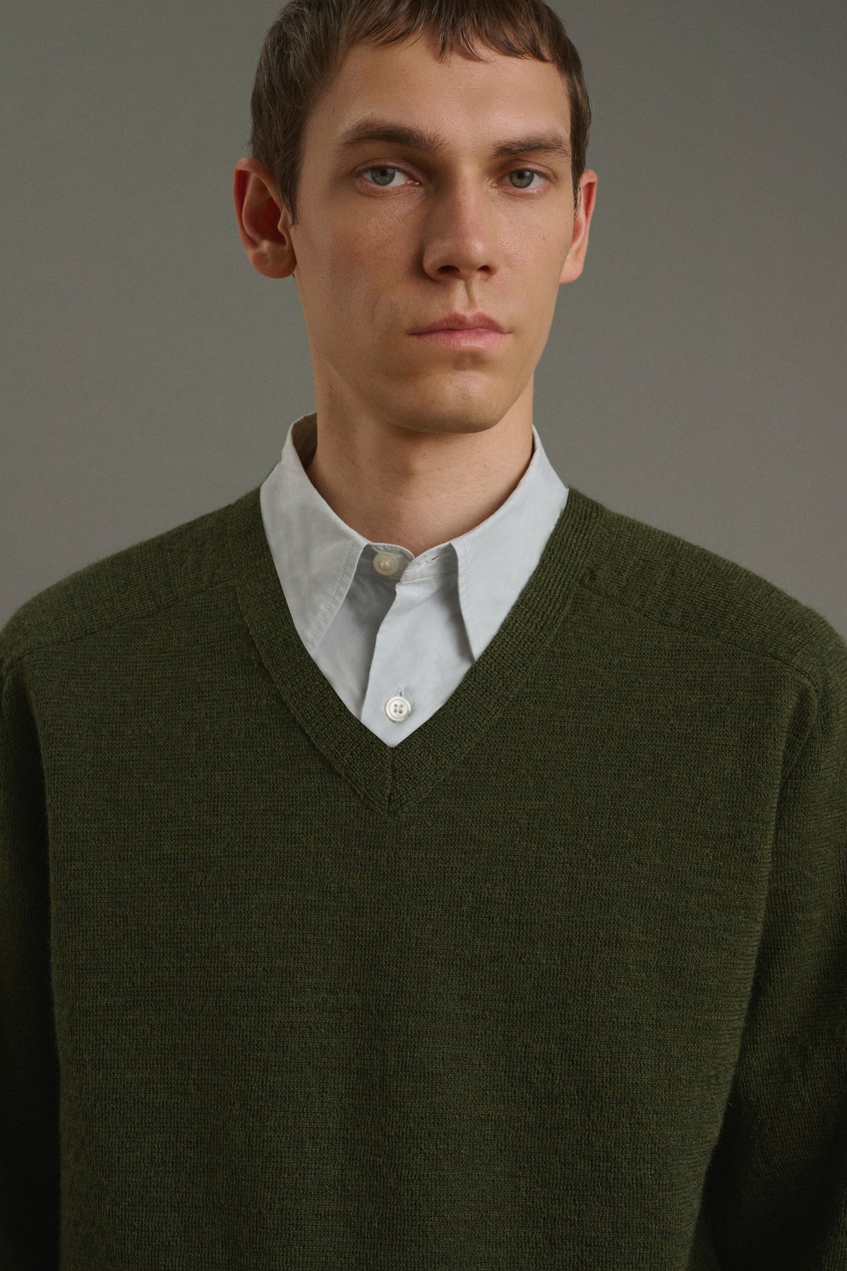 Jersey Themo - Verde oscuro - Lana - Hombre vue 5