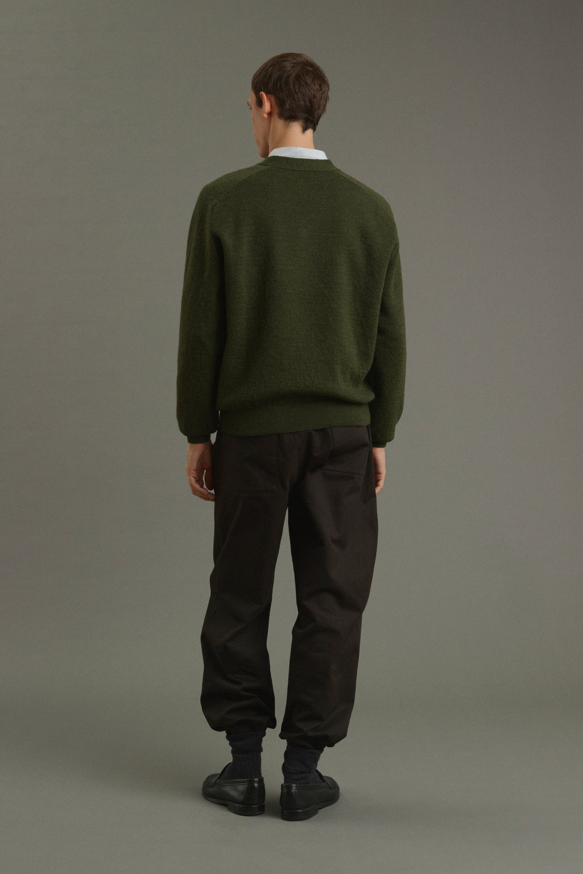 Jersey Themo - Verde oscuro - Lana - Hombre vue 2