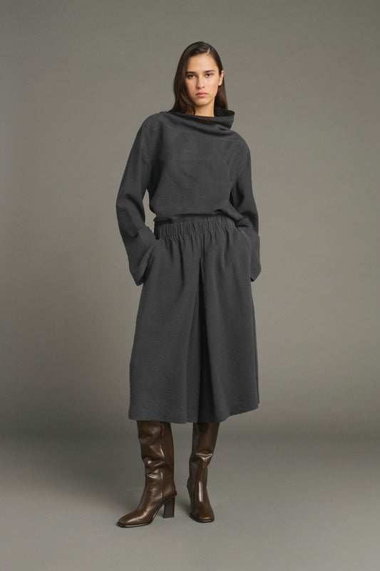 Blusa Laila - Gris Antracita - Seda - Mujer