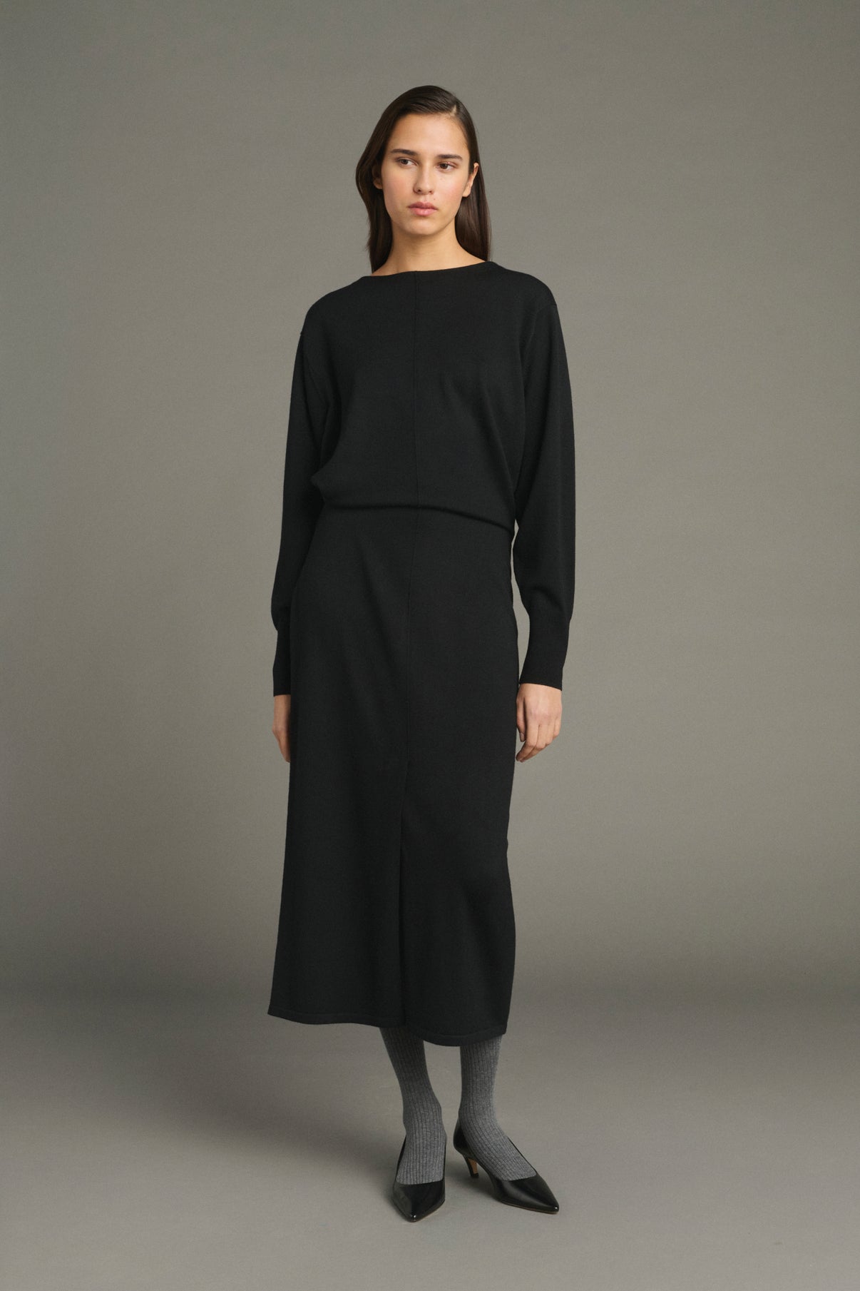 Vestido Kathleen - Negro - Lana Merino - Mujer vue 1
