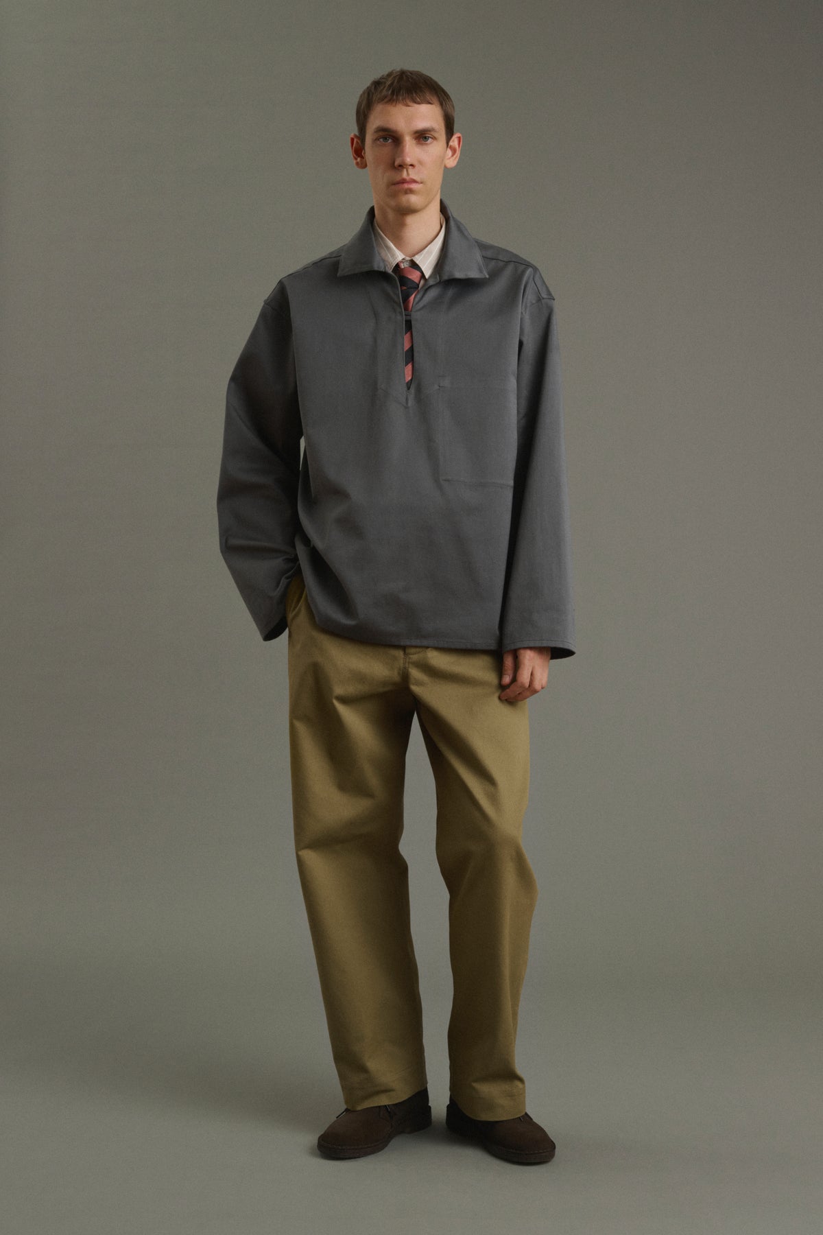 Chaqueta marinera Pierre - Gris oscuro - Algodón - Hombre vue 3