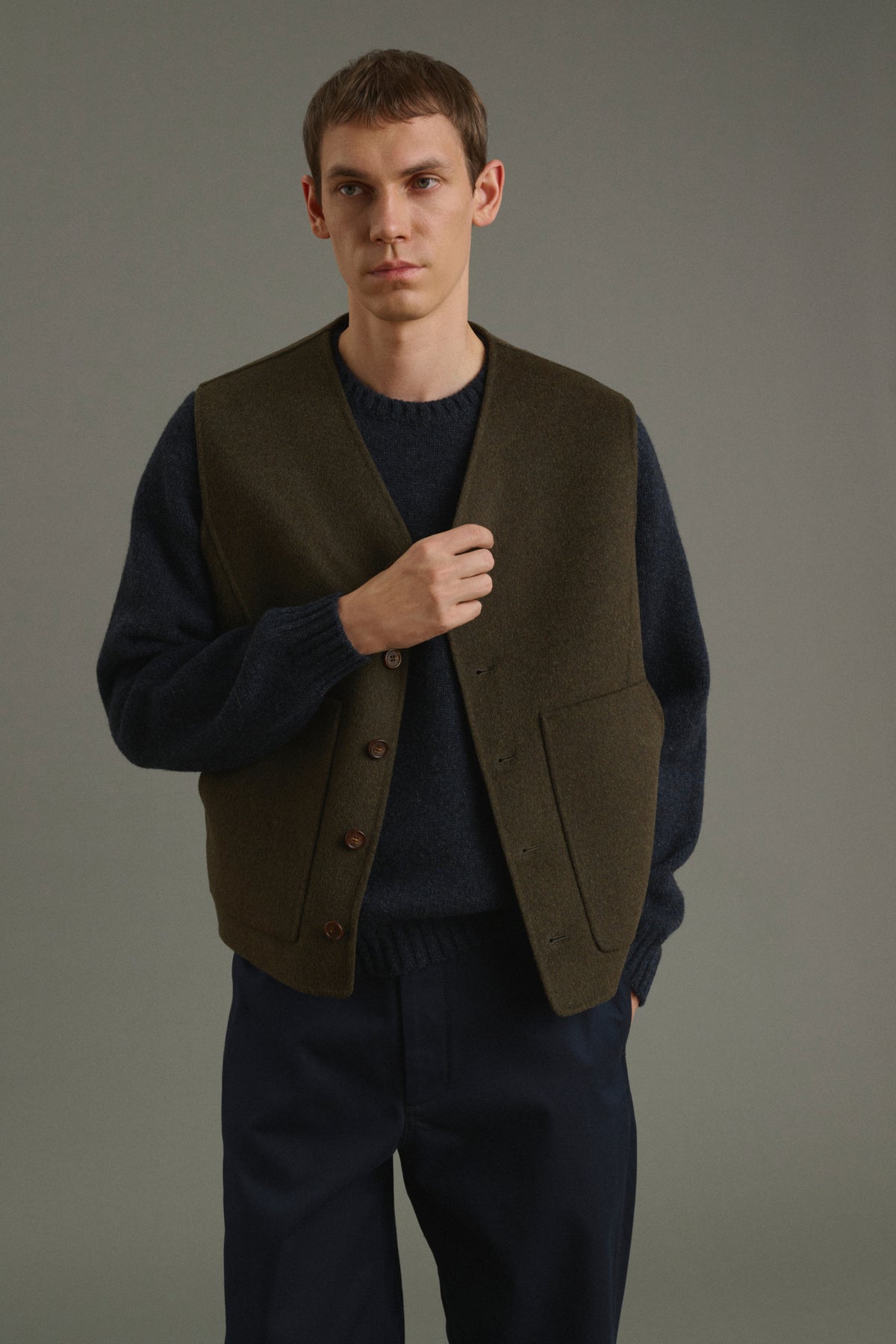 Chaqueta Romain - Caqui jaspeado - Doble faz - Hombre