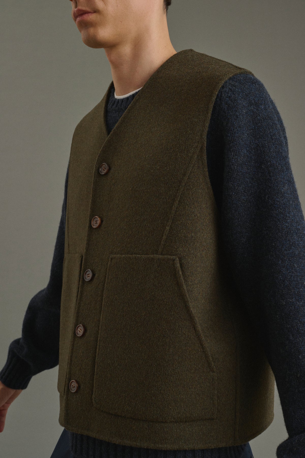 Chaqueta Romain - Caqui jaspeado - Doble faz - Hombre vue 3