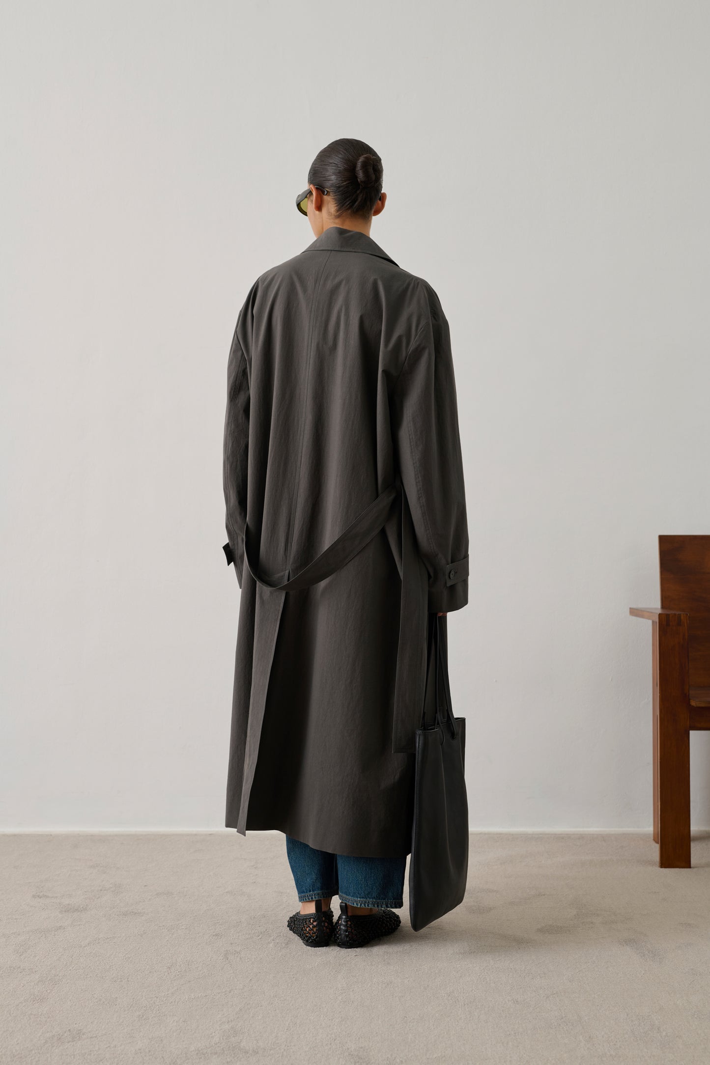 Trench Helio - Antracita oscuro - Algodón - Mujer