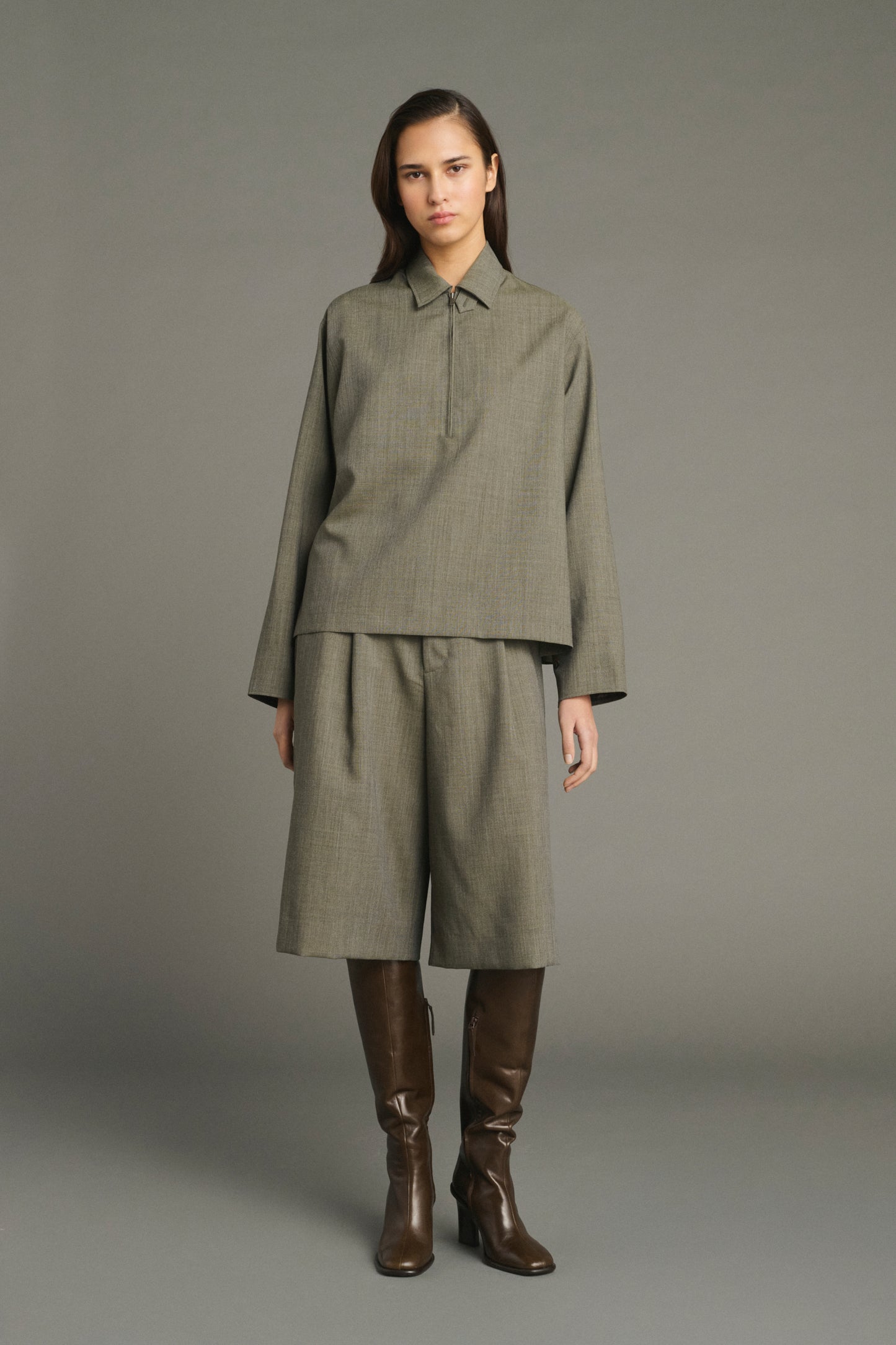 Blusa Jessie - Verde de gris - Lana - Mujer
