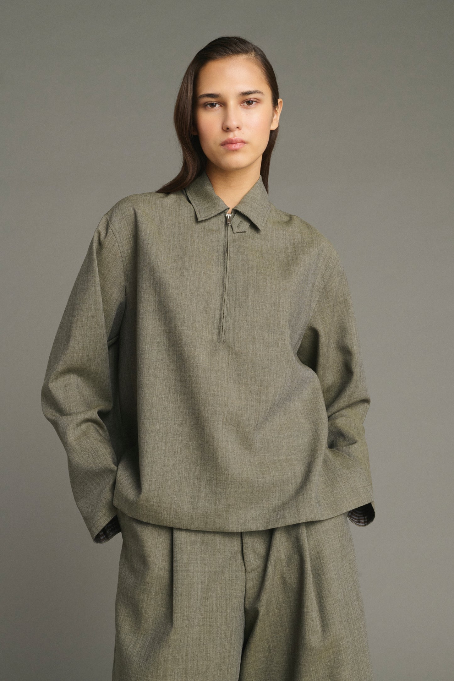 Blusa Jessie - Verde de gris - Lana - Mujer