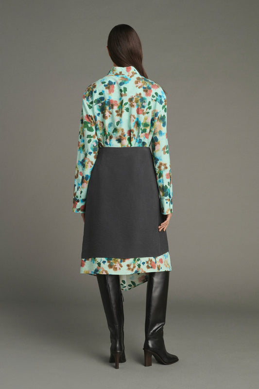 Falda Joy - Turquesa - Seda - Mujer