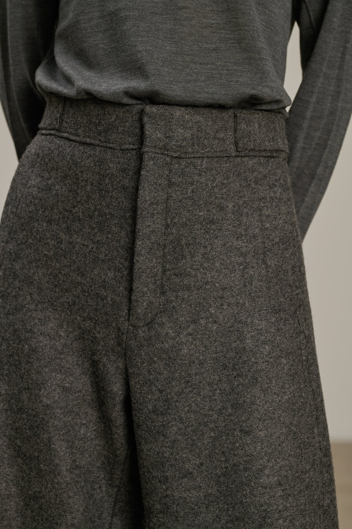 Pantalón Wally - Gris jaspeado - Lana - Mujer