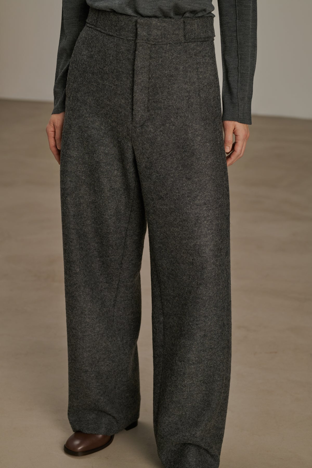 Pantalón Wally - Gris jaspeado - Lana - Mujer
