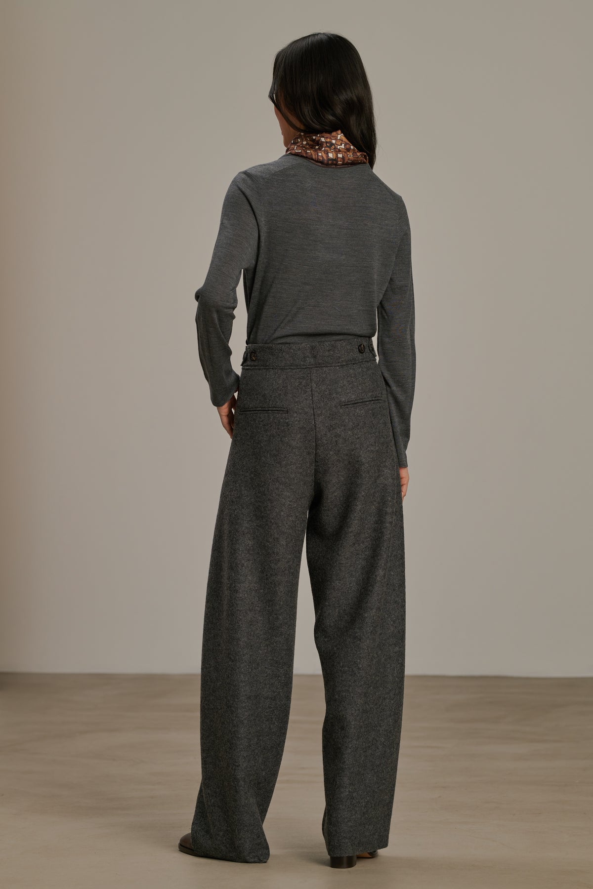 Pantalón Wally - Gris jaspeado - Lana - Mujer