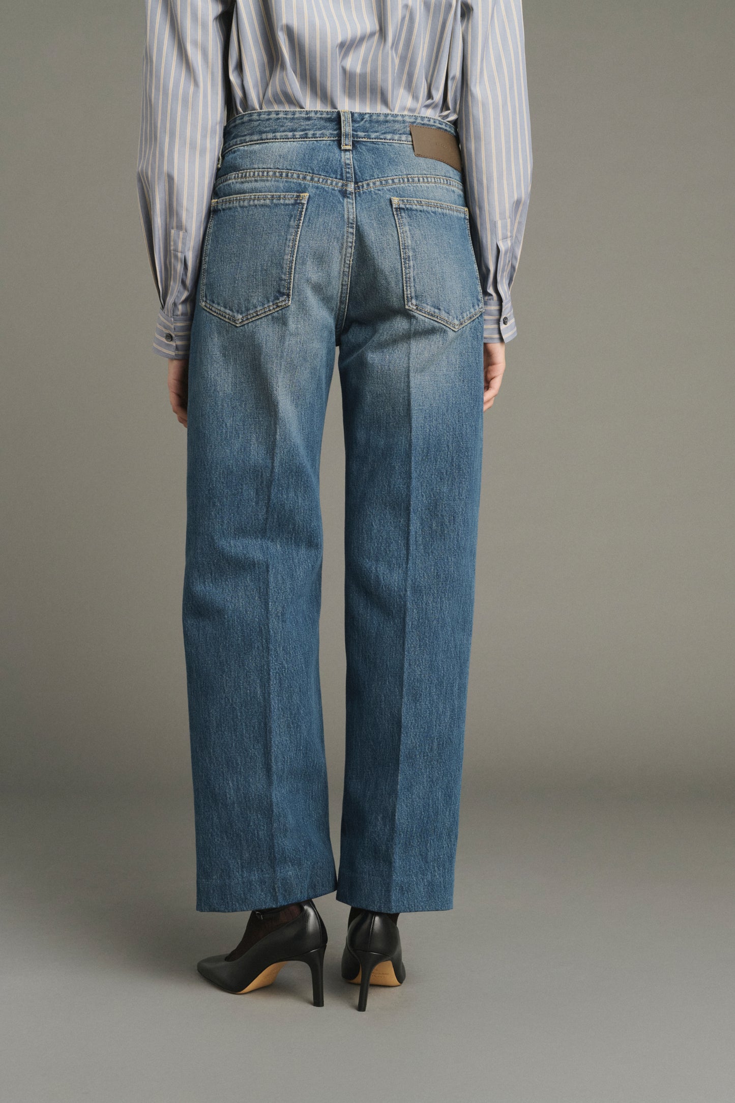 Vaqueros Jerry - Denim Azul Desgastado - Coton - Mujer