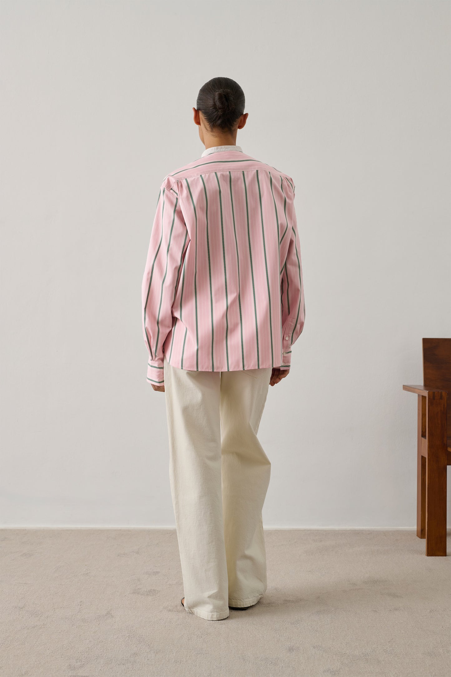 Camisa Bermudes - Rosa/Gris - Algodón - Mujer