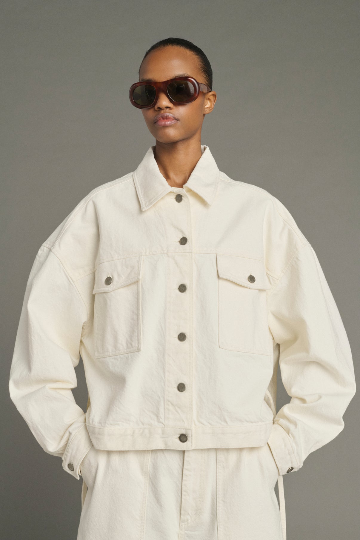 Chaqueta Lys - Crudo - Algodón - Mujer vue 3