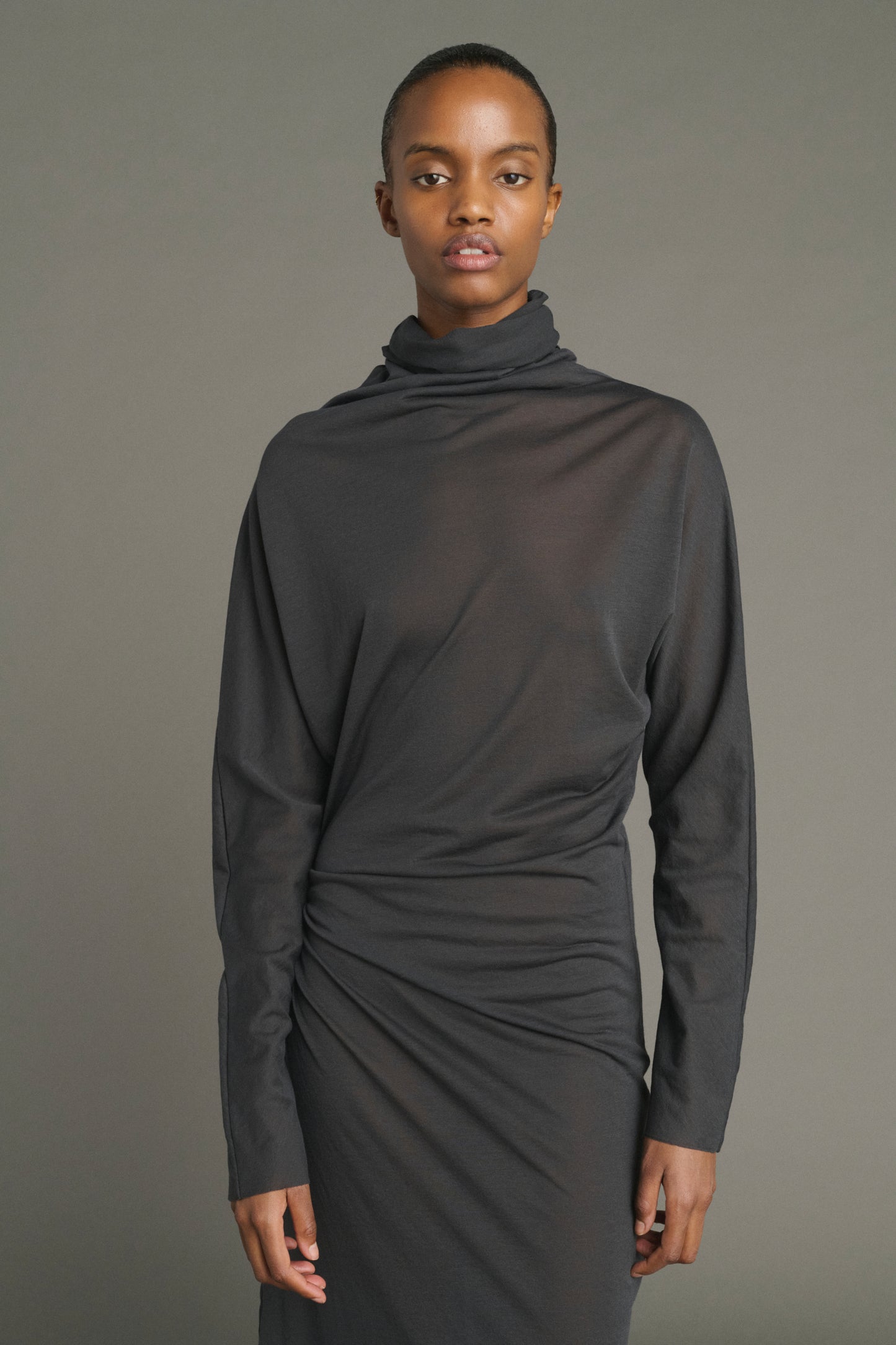 Vestido Lola - Gris Antracita - Algodón - Mujer
