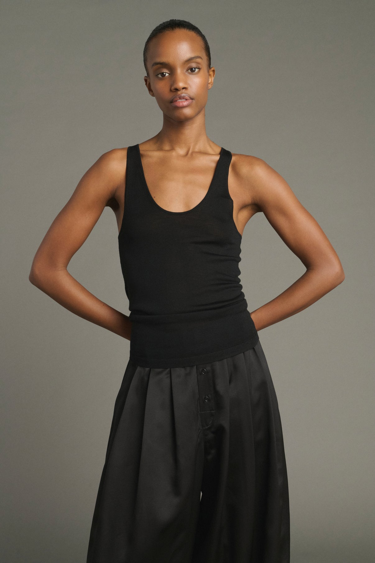 Jersey Juliana - Negro - Lana Merino - Mujer vue 3