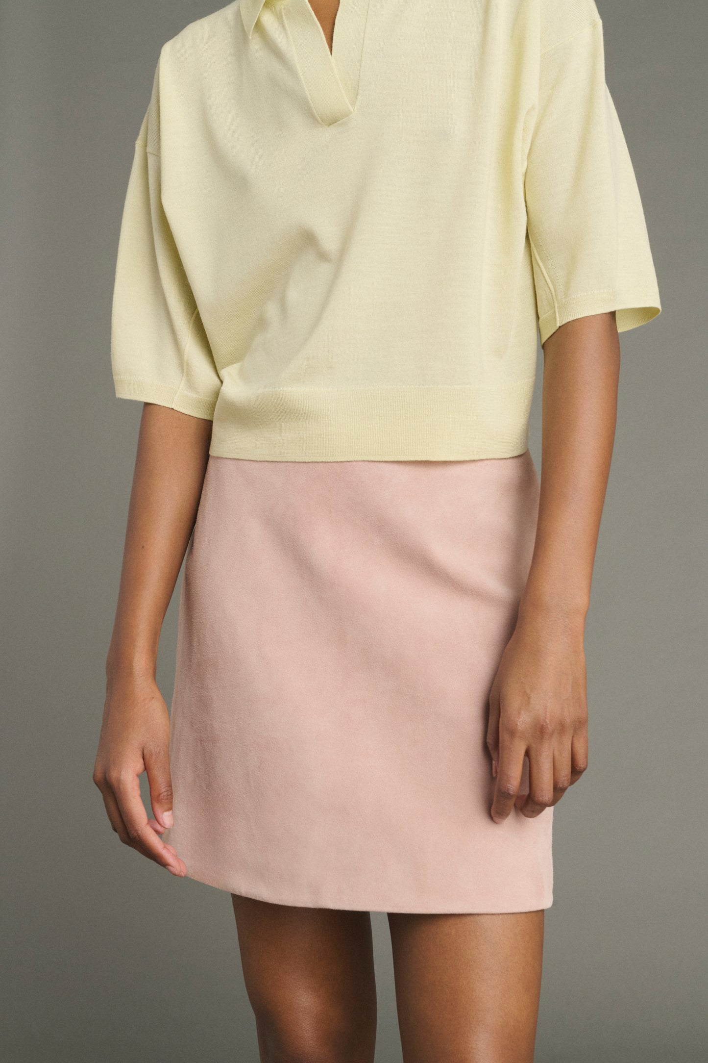 Falda Inno - Rosa viejo - Cuero - Mujer
