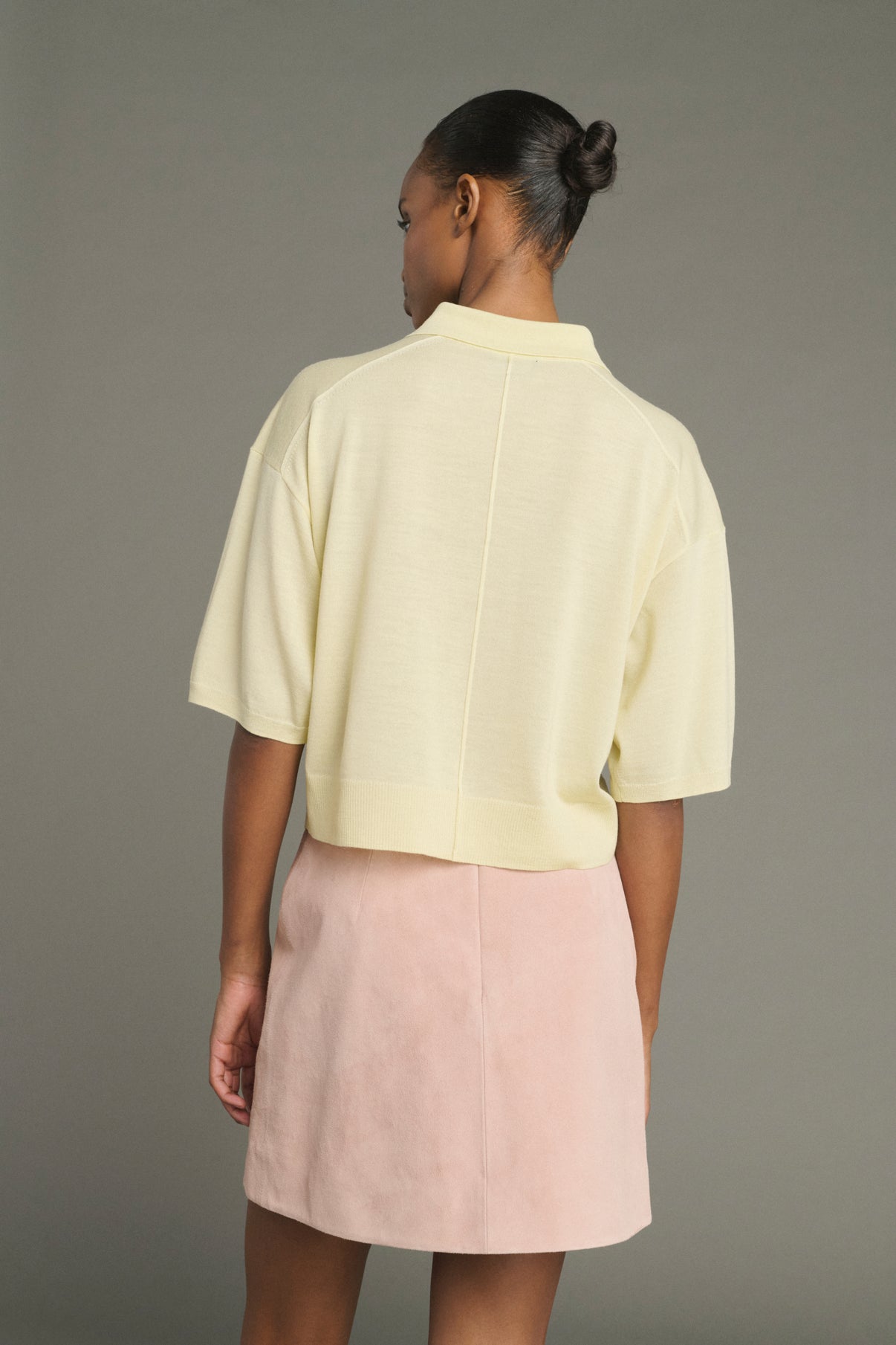 Jersey Elton - Amarillo pálido - Lana merino - Mujer vue 2