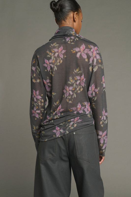 Camiseta Lisia - Antracita/Violeta - Algodón - Mujer