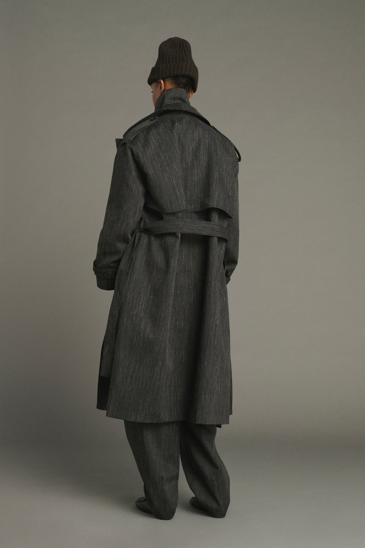 Trench Jourdain - Gris Antracita - Lana - Mujer vue 4