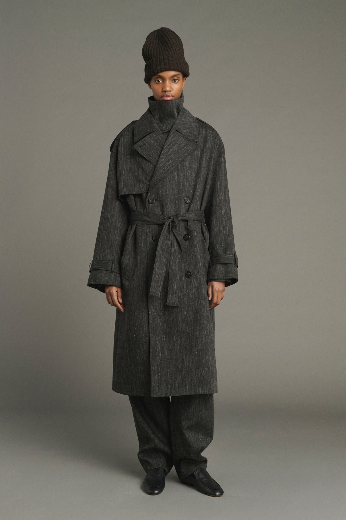 Trench Jourdain - Gris Antracita - Lana - Mujer vue 1