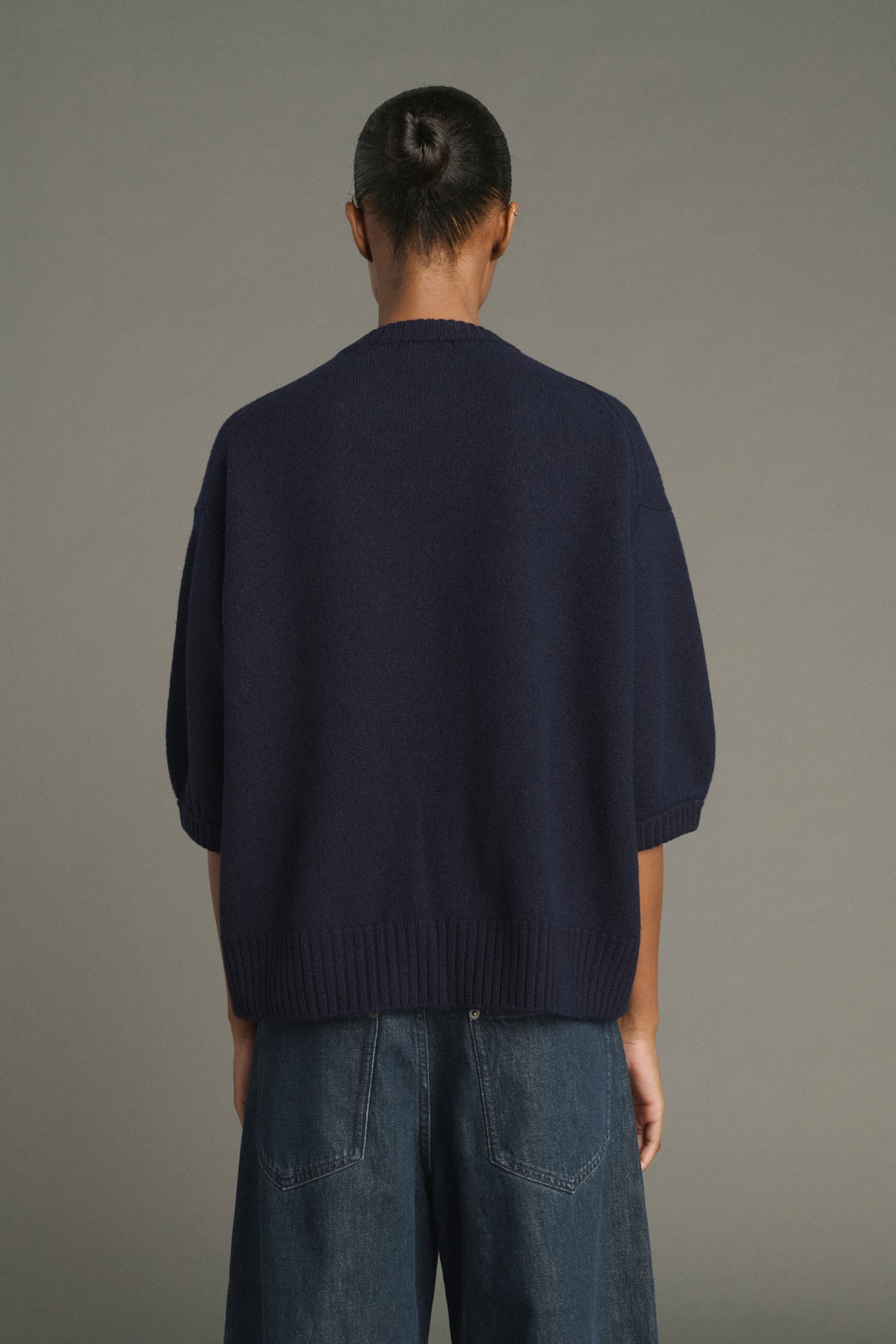 Jersey Lise - Navy - Lana Merino - Mujer vue 4