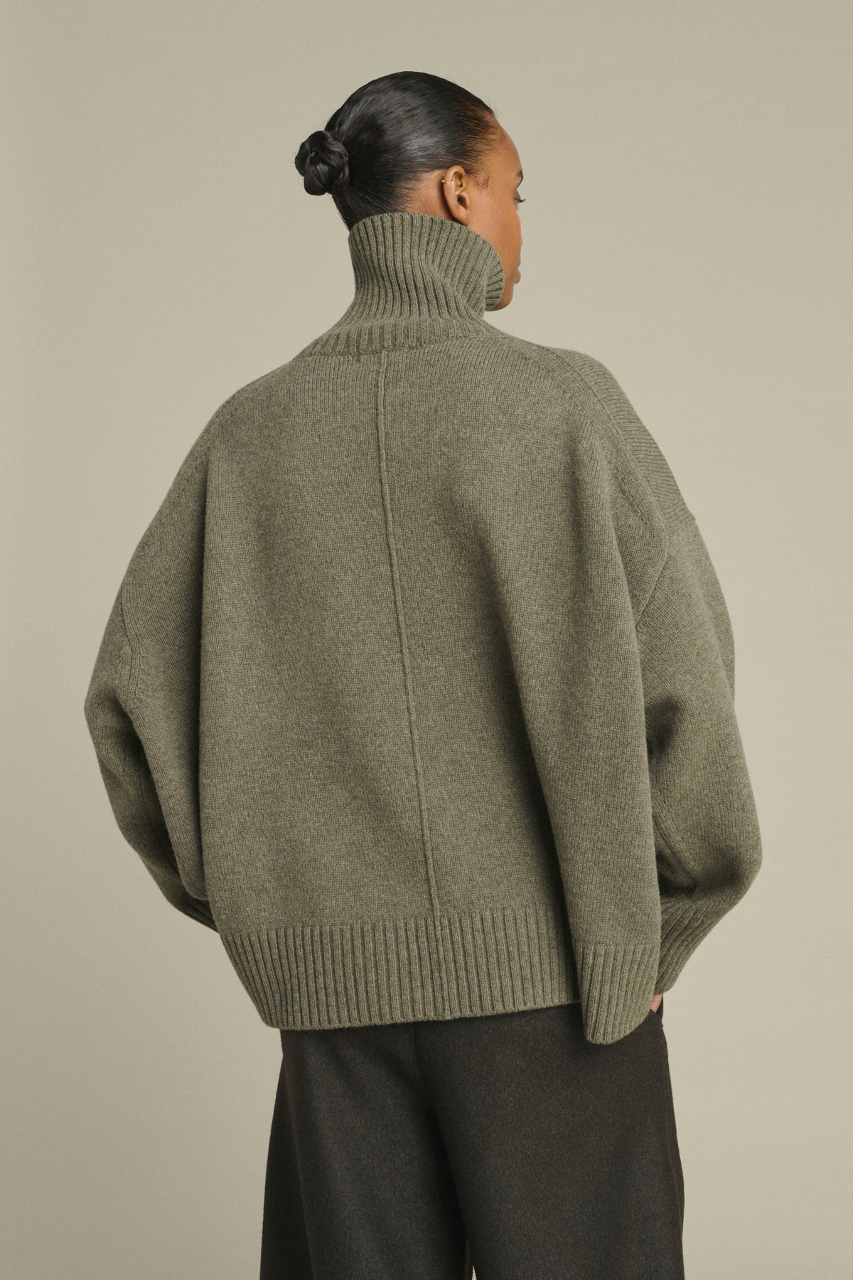 Jersey William - Gris Jaspeado - Lana Merino - Mujer