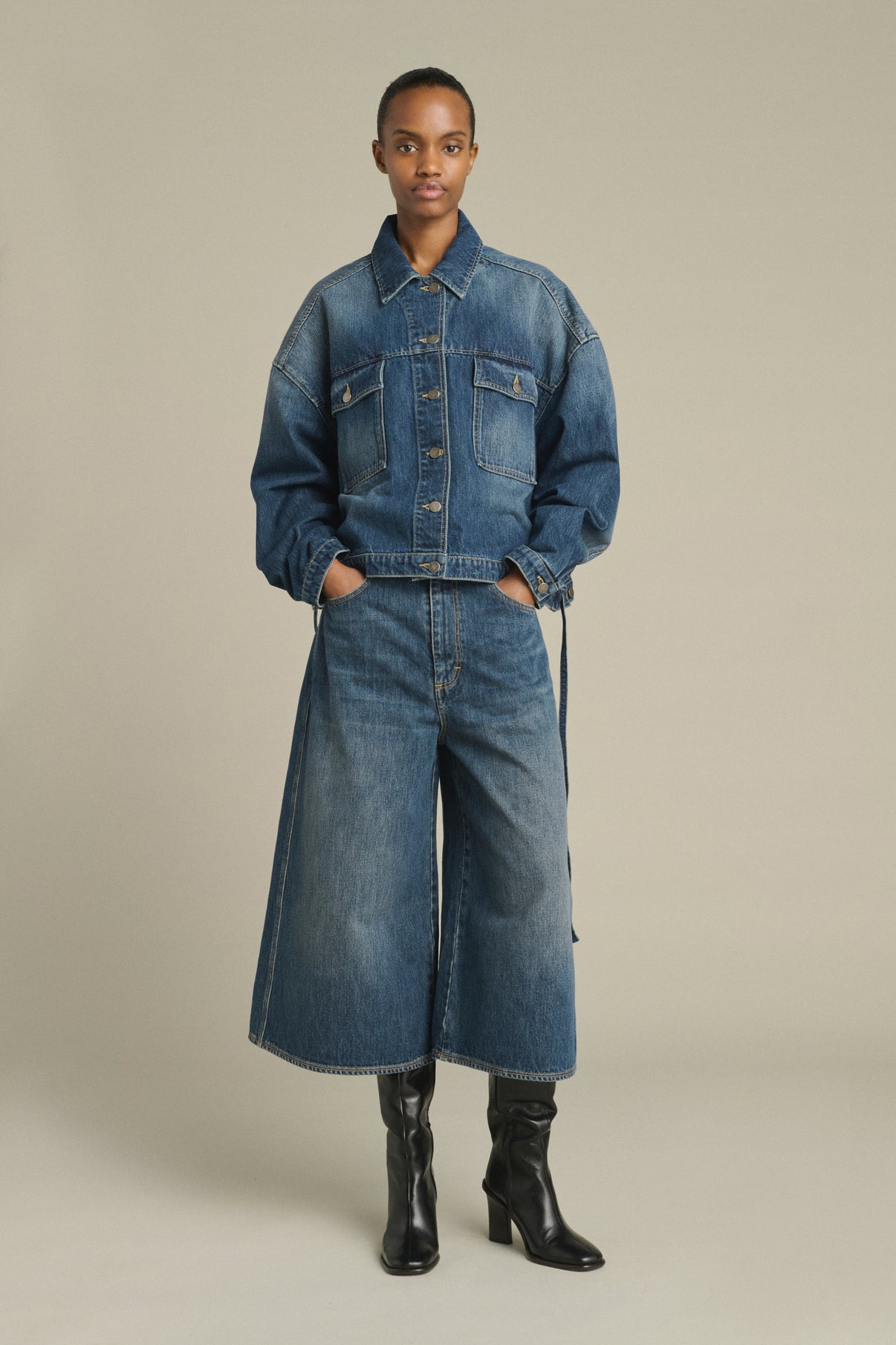 Chaqueta Lys - denim azul delavé - algodón - mujer vue 4