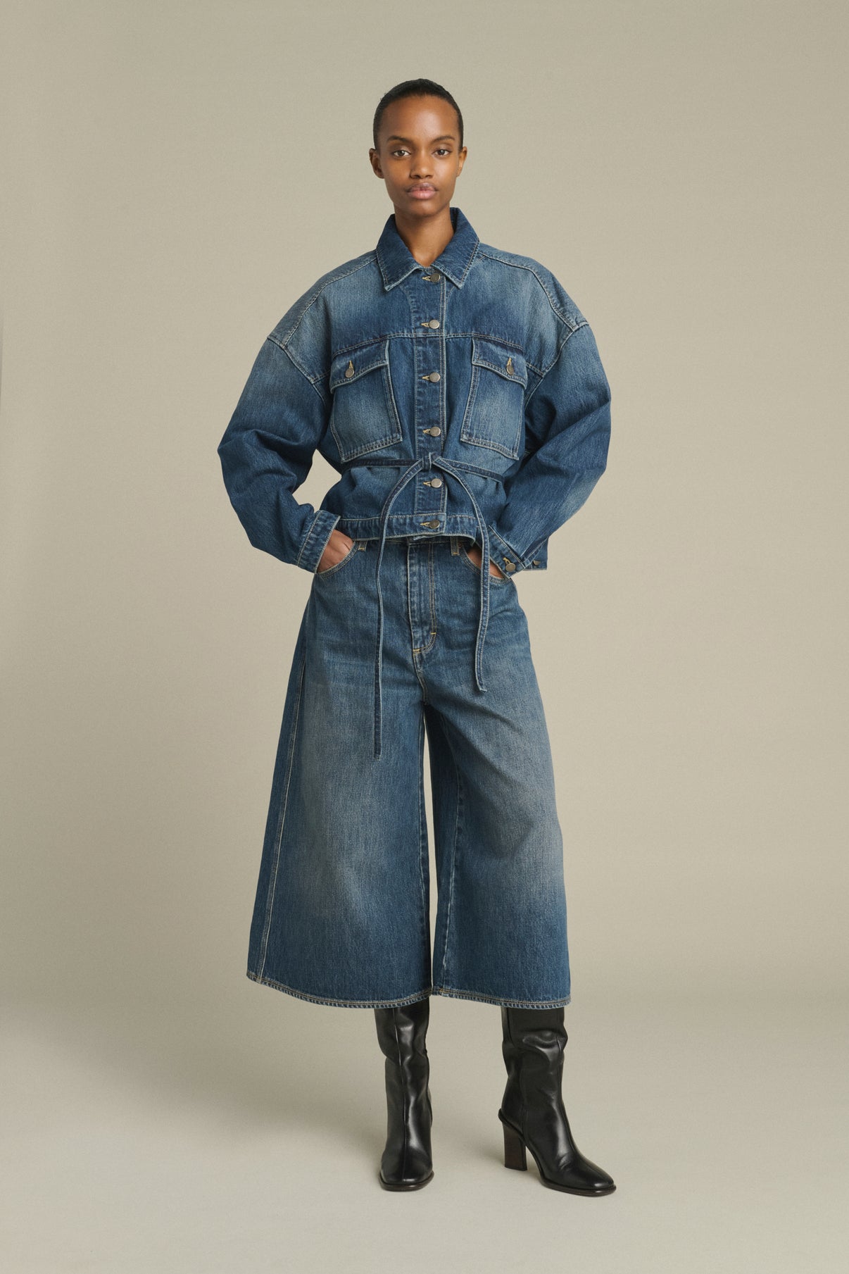 Bermuda Joyce - denim azul delavé - algodón - mujer vue 1