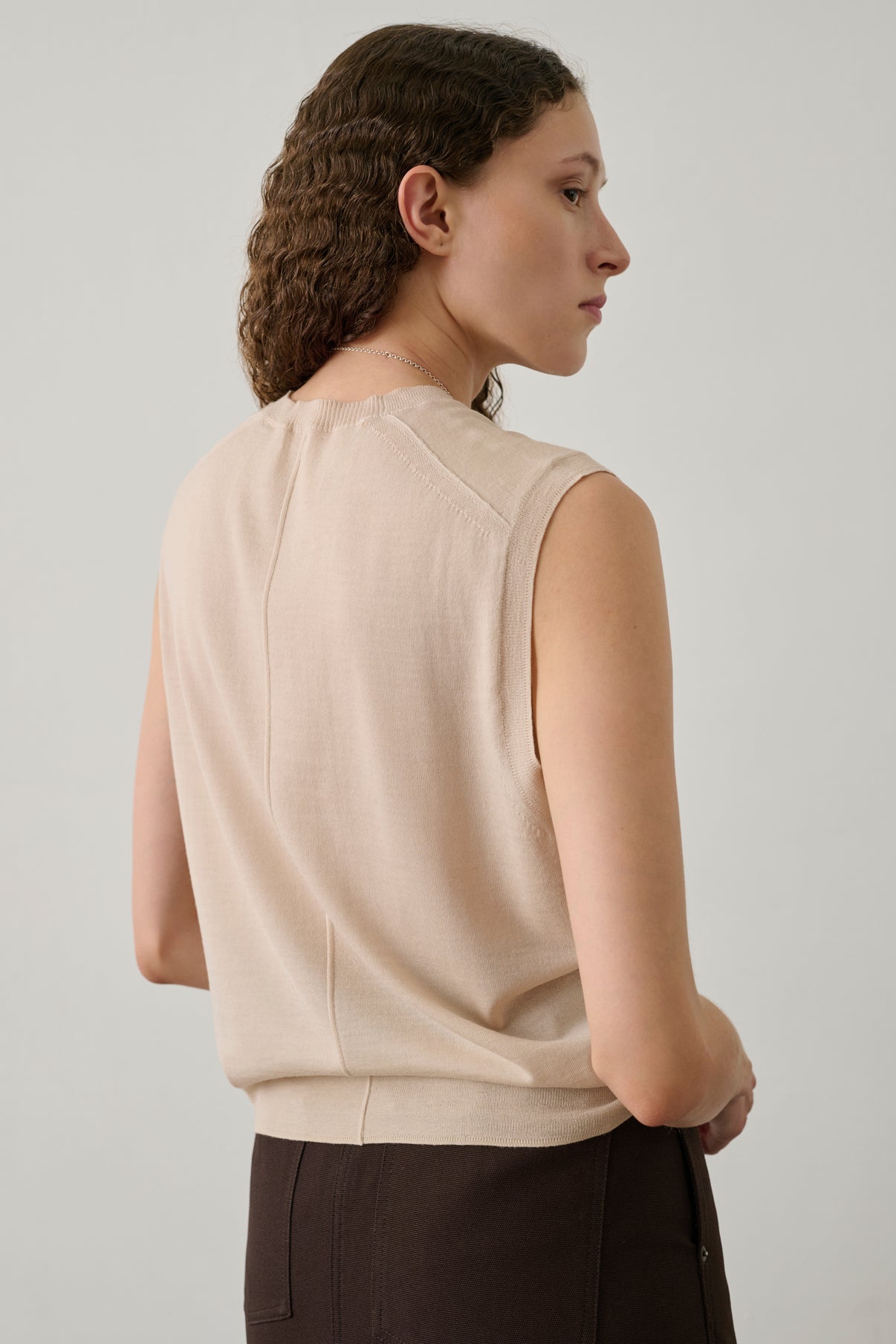 Pull Fergie - Rose Poudre - Laine mérinos - Femme vue 3