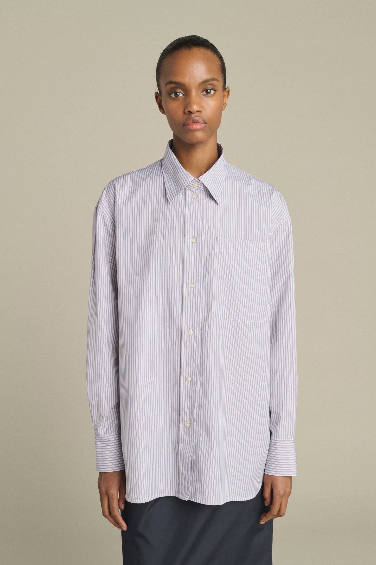Camisa Carlotta - Azul/Beige - Algodón - Mujer