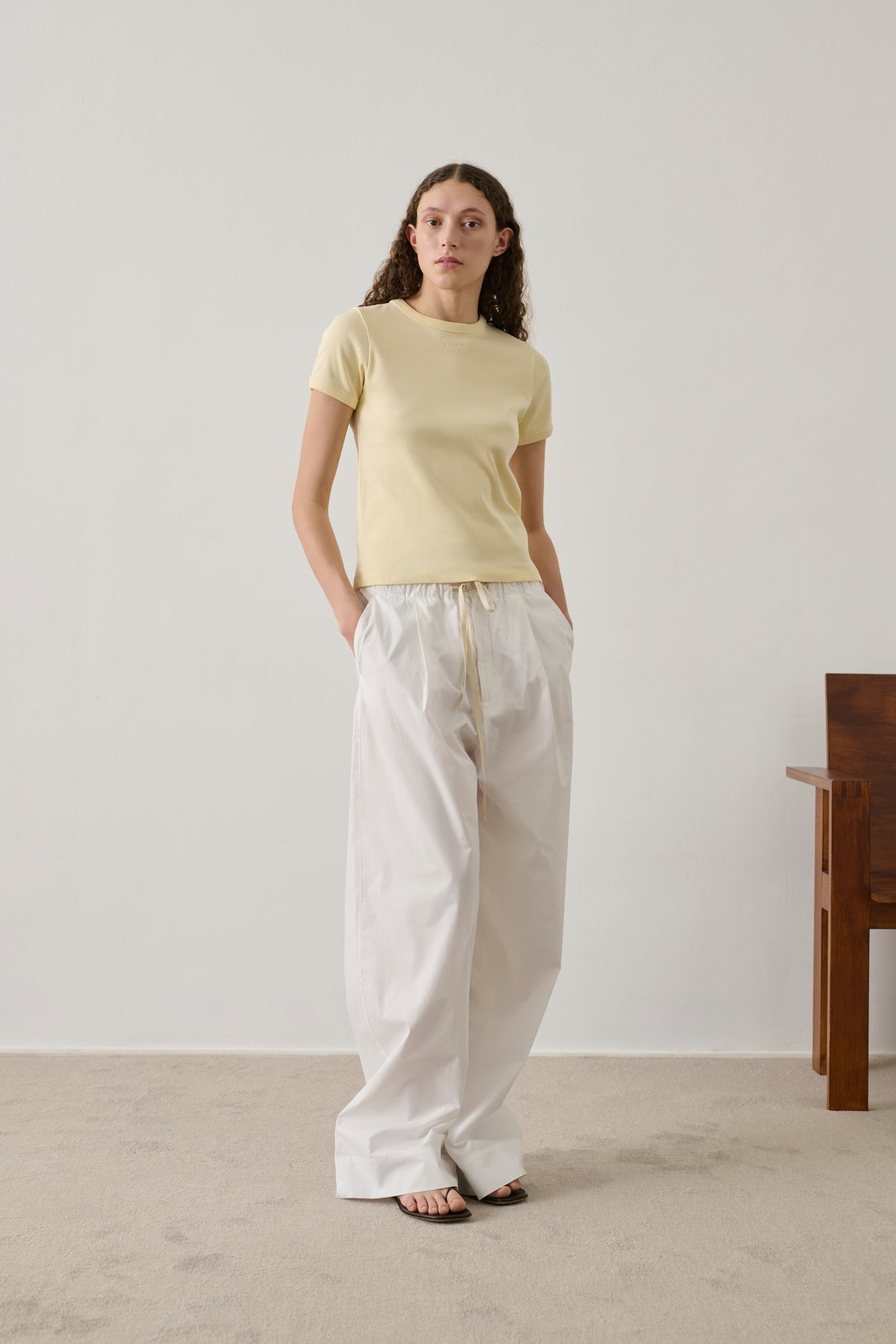 Camiseta Aristide - Amarillo Pálido - Algodón - Mujer vue 1
