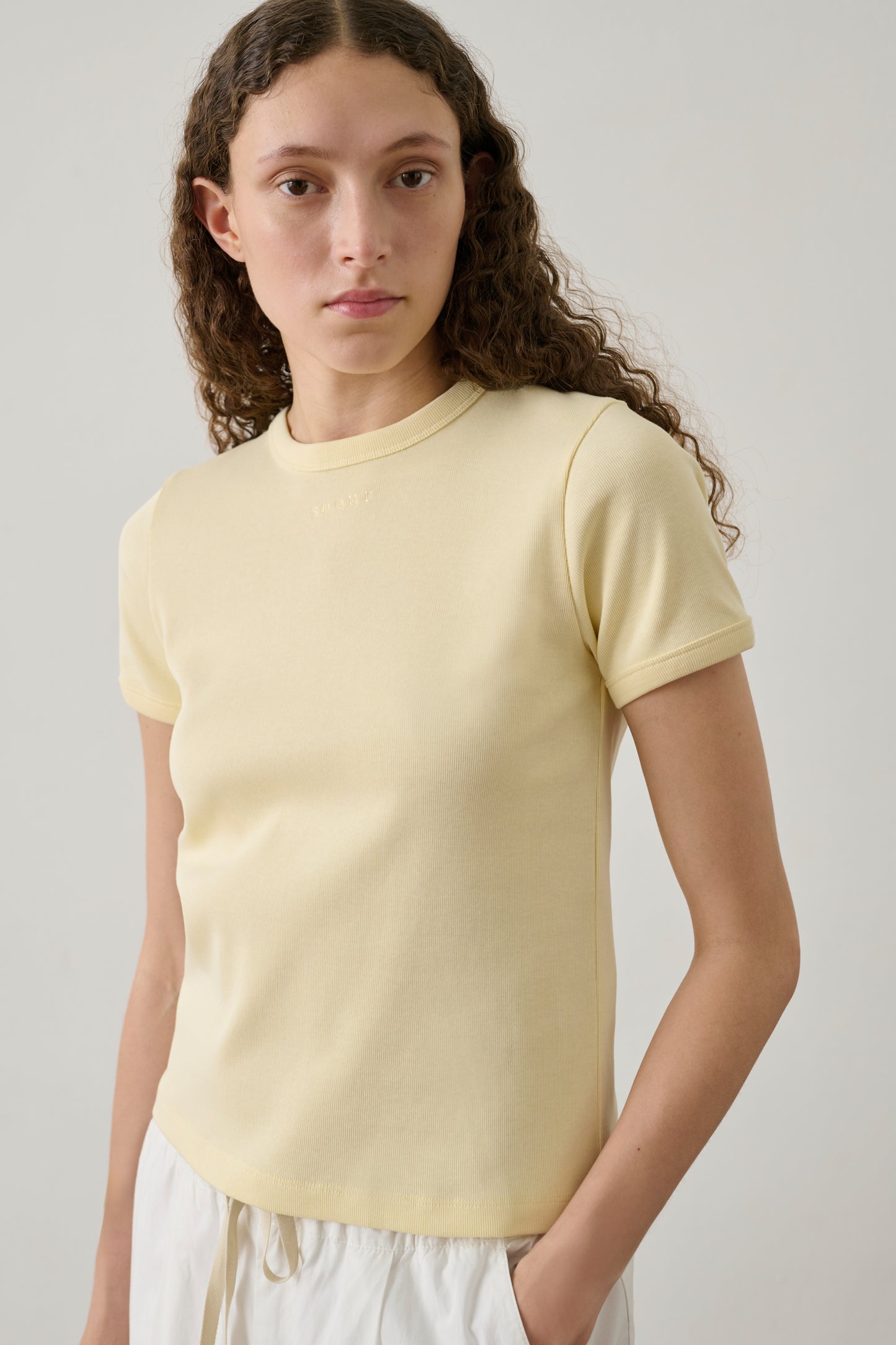 Camiseta Aristide - Amarillo Pálido - Algodón - Mujer