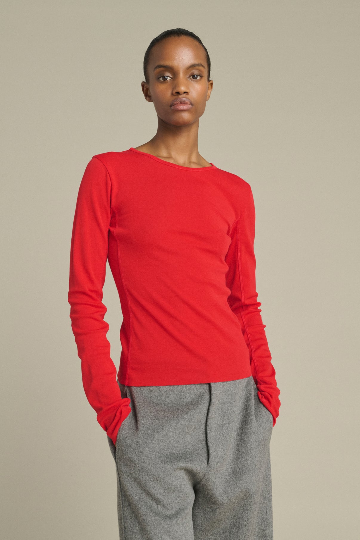 Camiseta Lester - Rojo - Algodón - Mujer vue 3