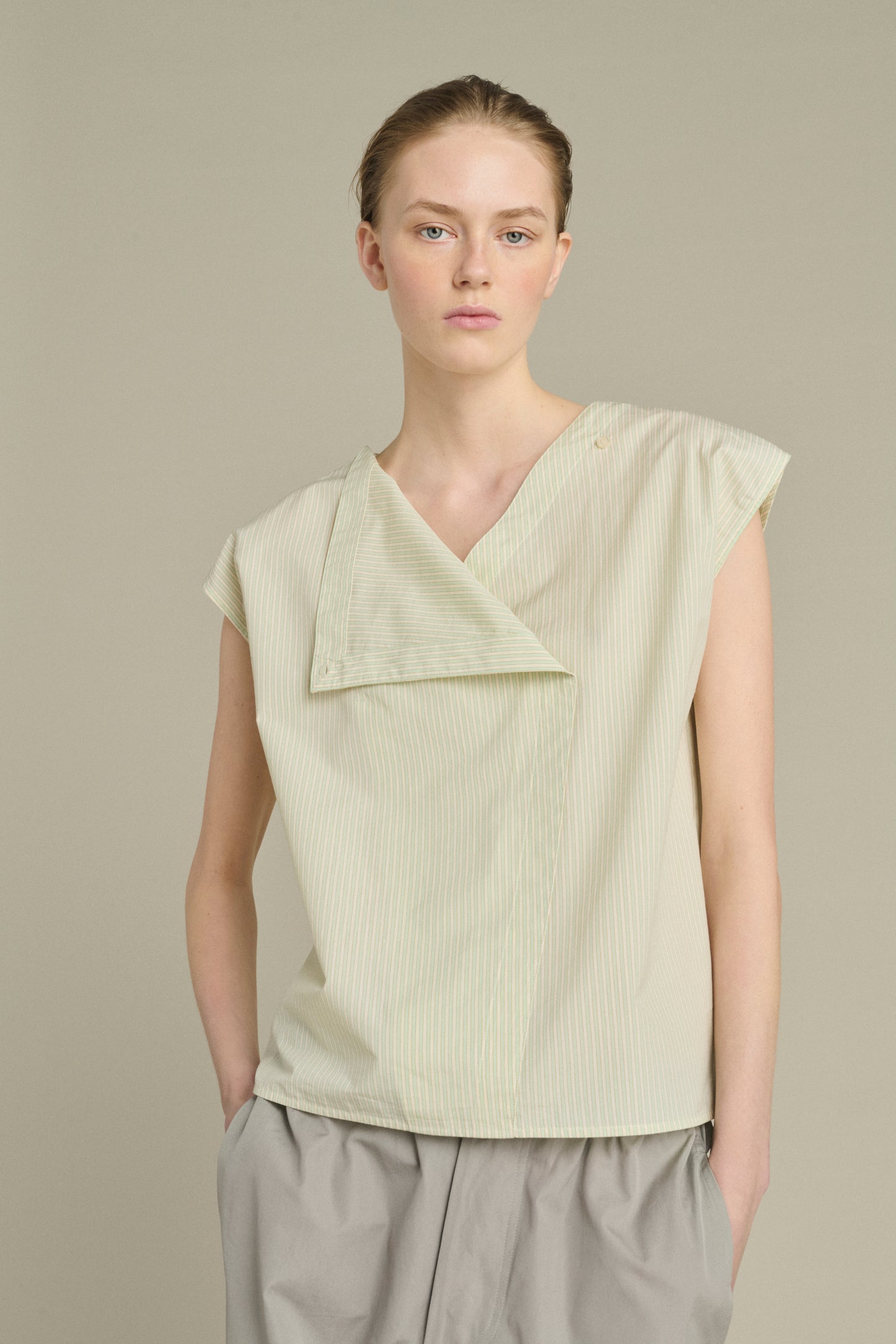 Blusa Lorena - Verde/Crudo - Algodón - Mujer