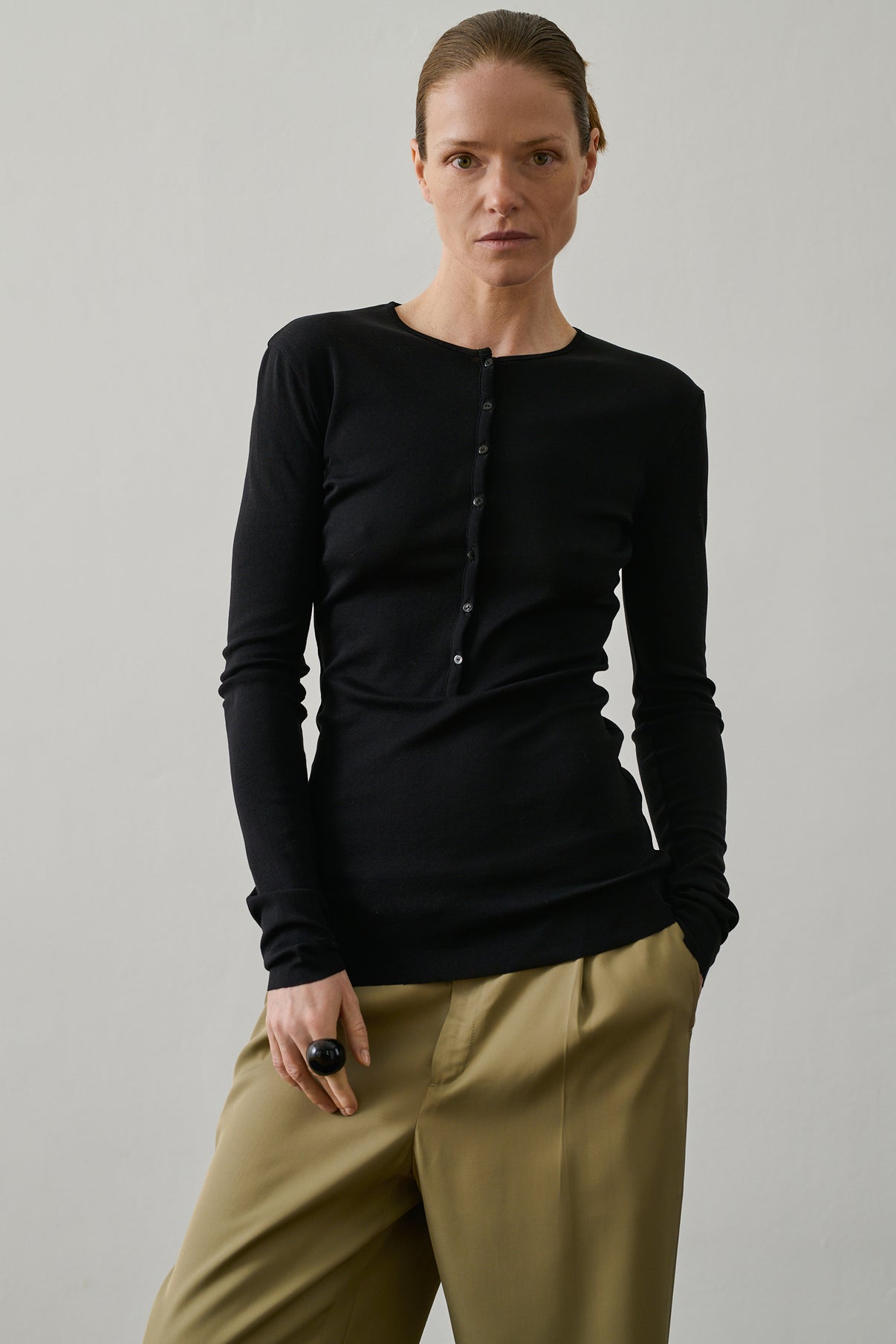 T-shirt Pernille - Noir - Coton - Femme vue 1