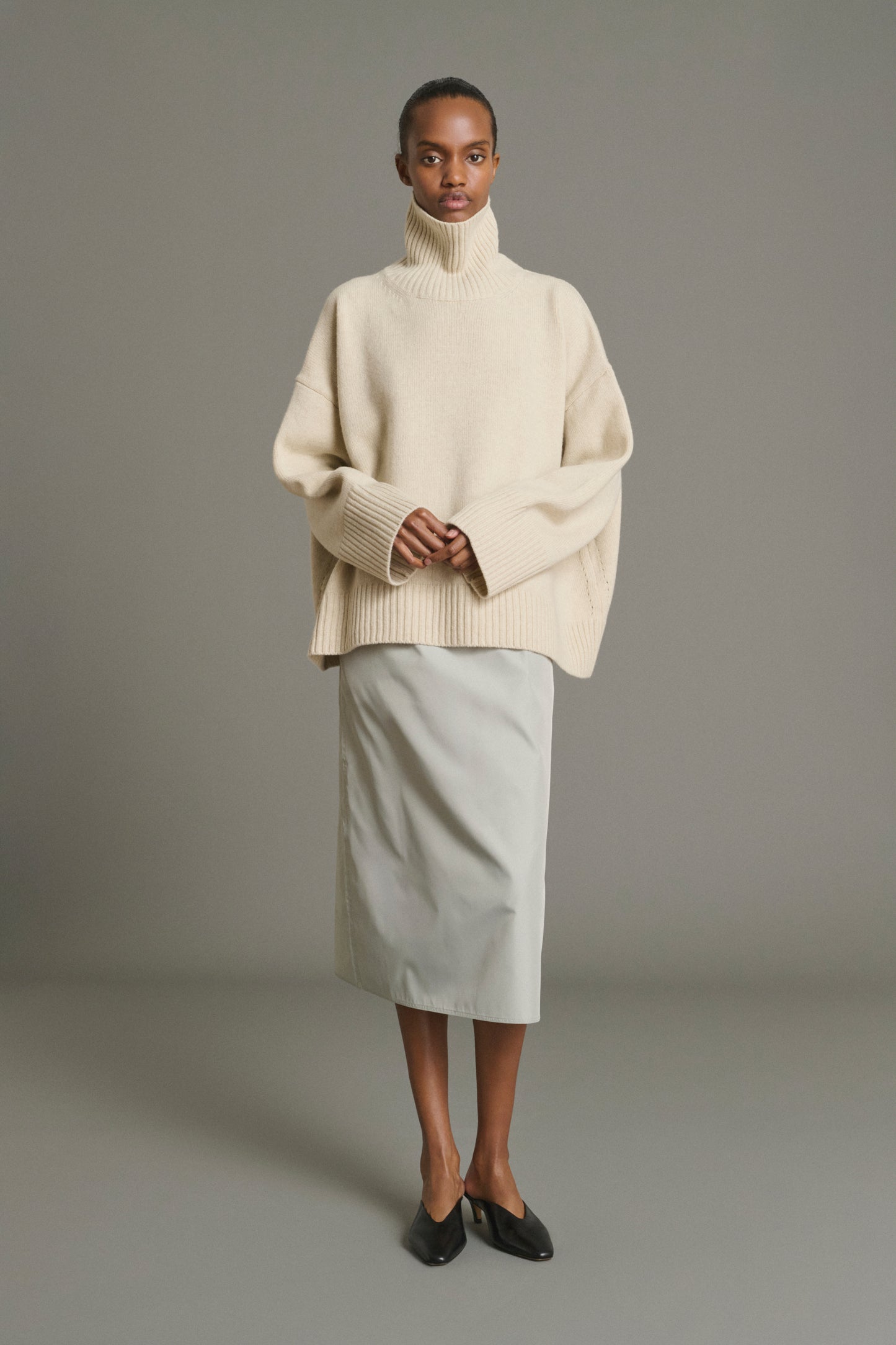 Jersey William - Crudo Jaspeado Lana Merino Cuello Alto - Soeur