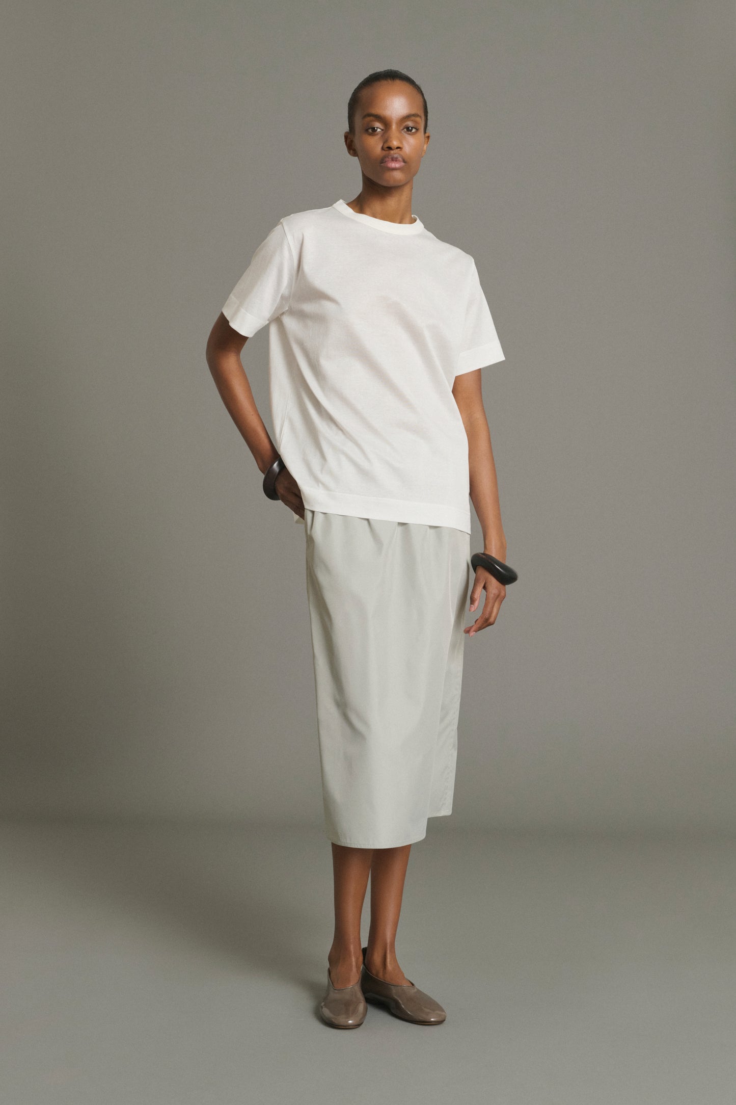 Camiseta Basic - Blanco algodón mercerizado mujer - Soeur