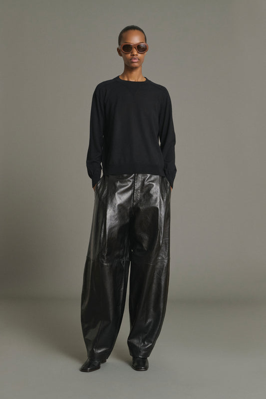 Jersey Pio - Negro - Lana merino - Mujer