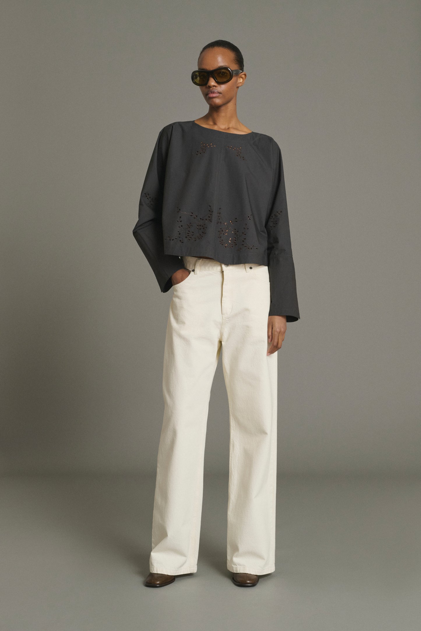 Vaqueros Calvin - Écru Denim recto Femme - Soeur